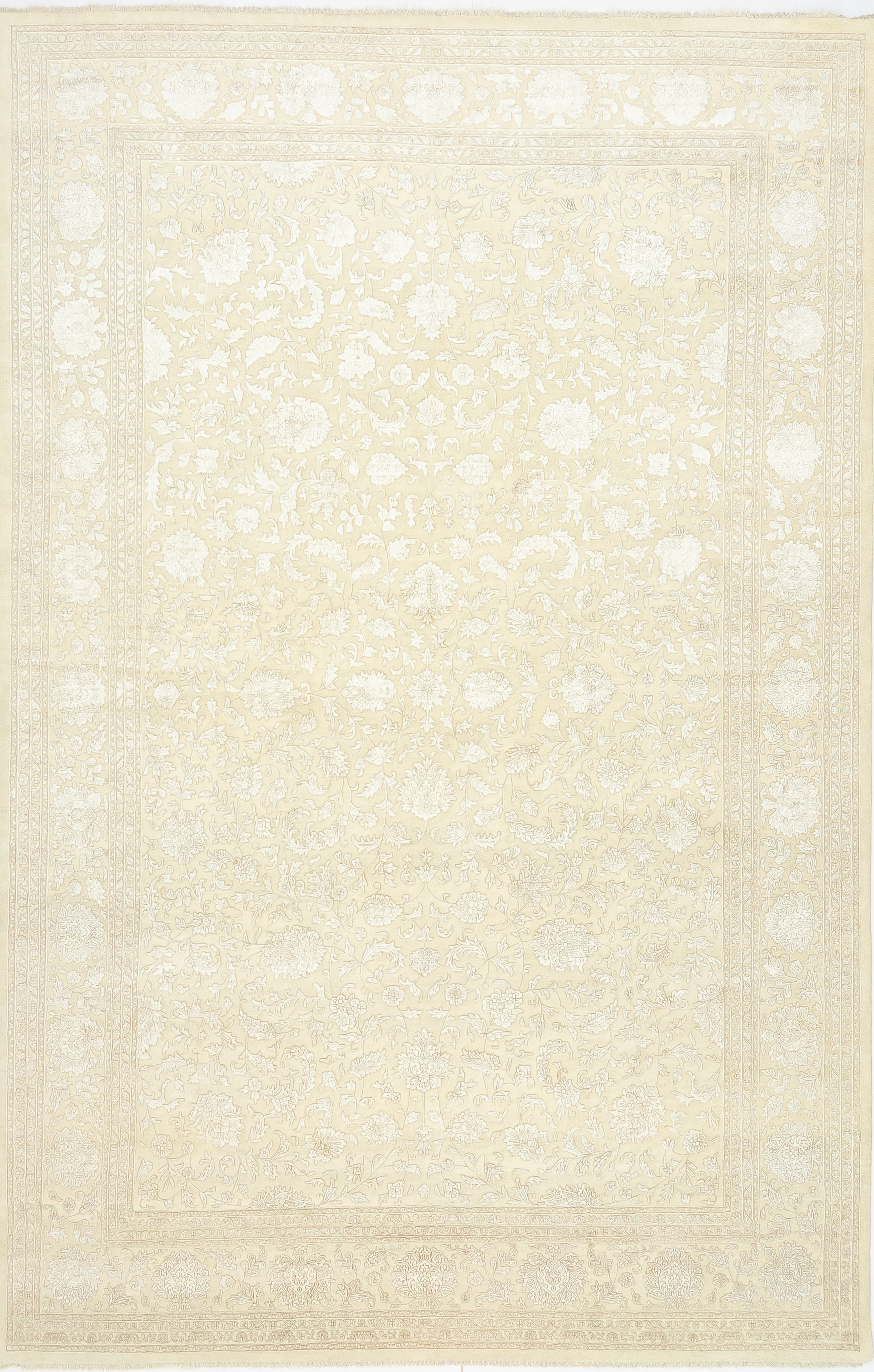 Индийский ковёр из шерсти и вискозы (25-15/3410/CrCr/547x359)
