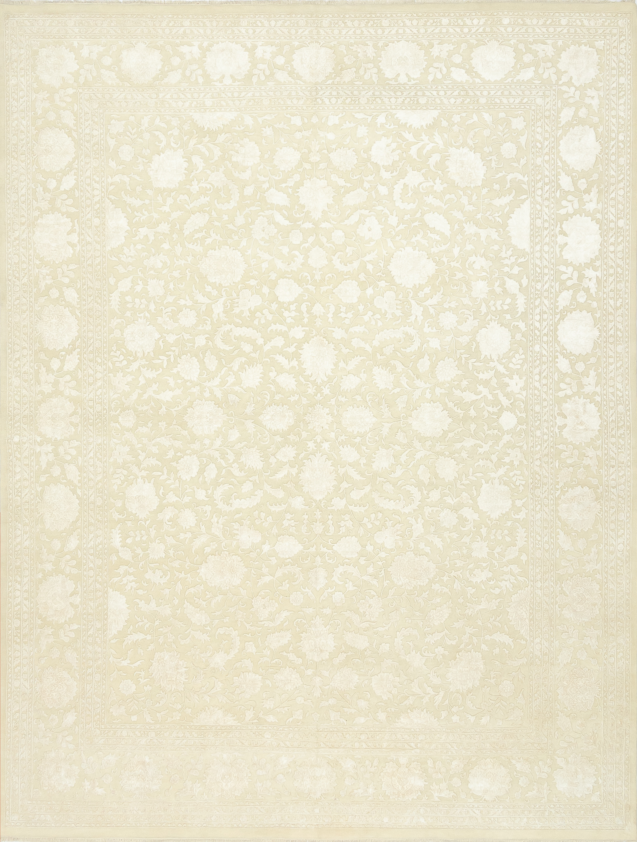 Индийский ковёр из шерсти и вискозы (25-22/IV854/CrCre/457x355)