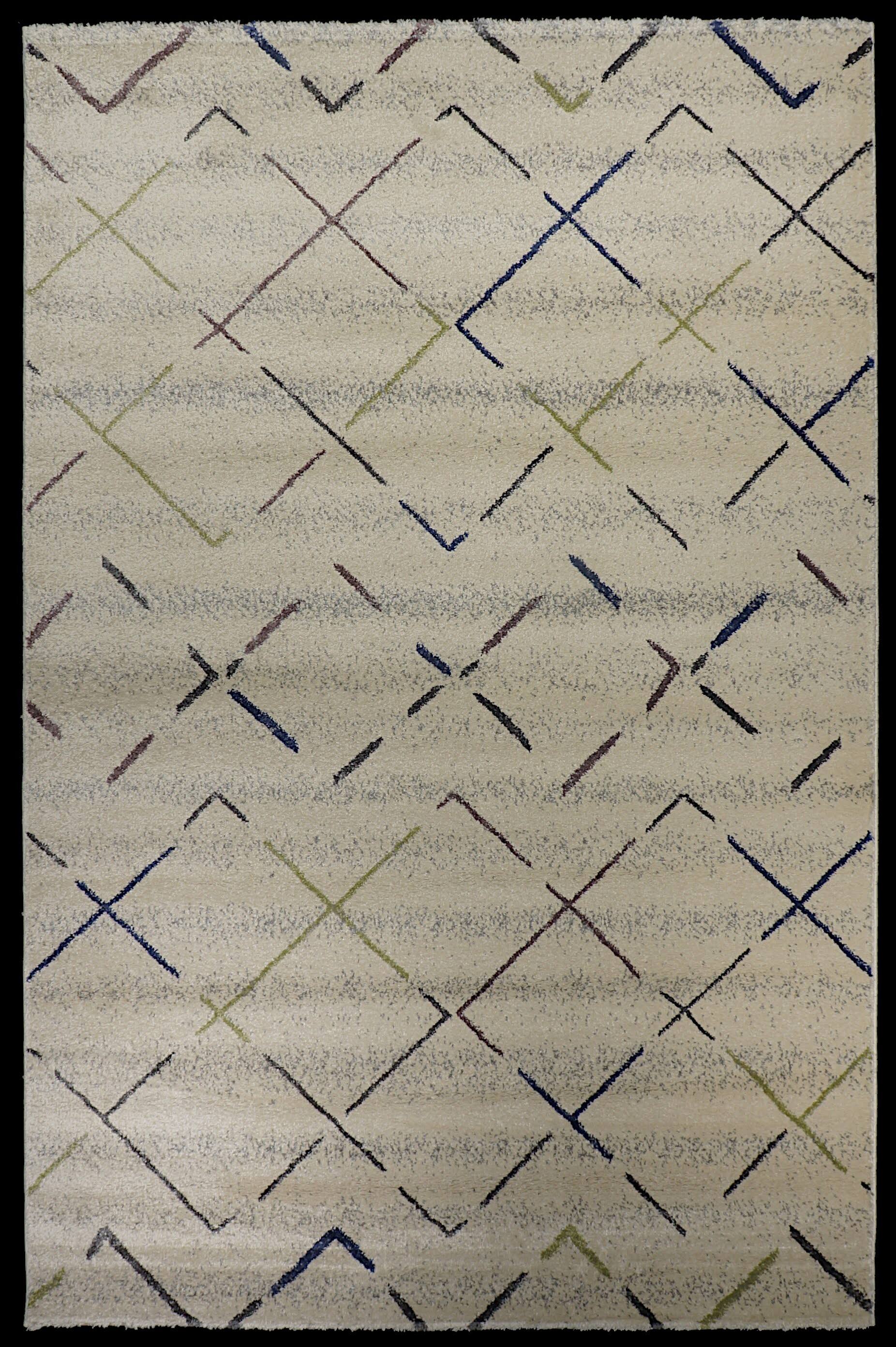Турецкий ковёр из вискозы (W2512_T71_13/White-Green/) 