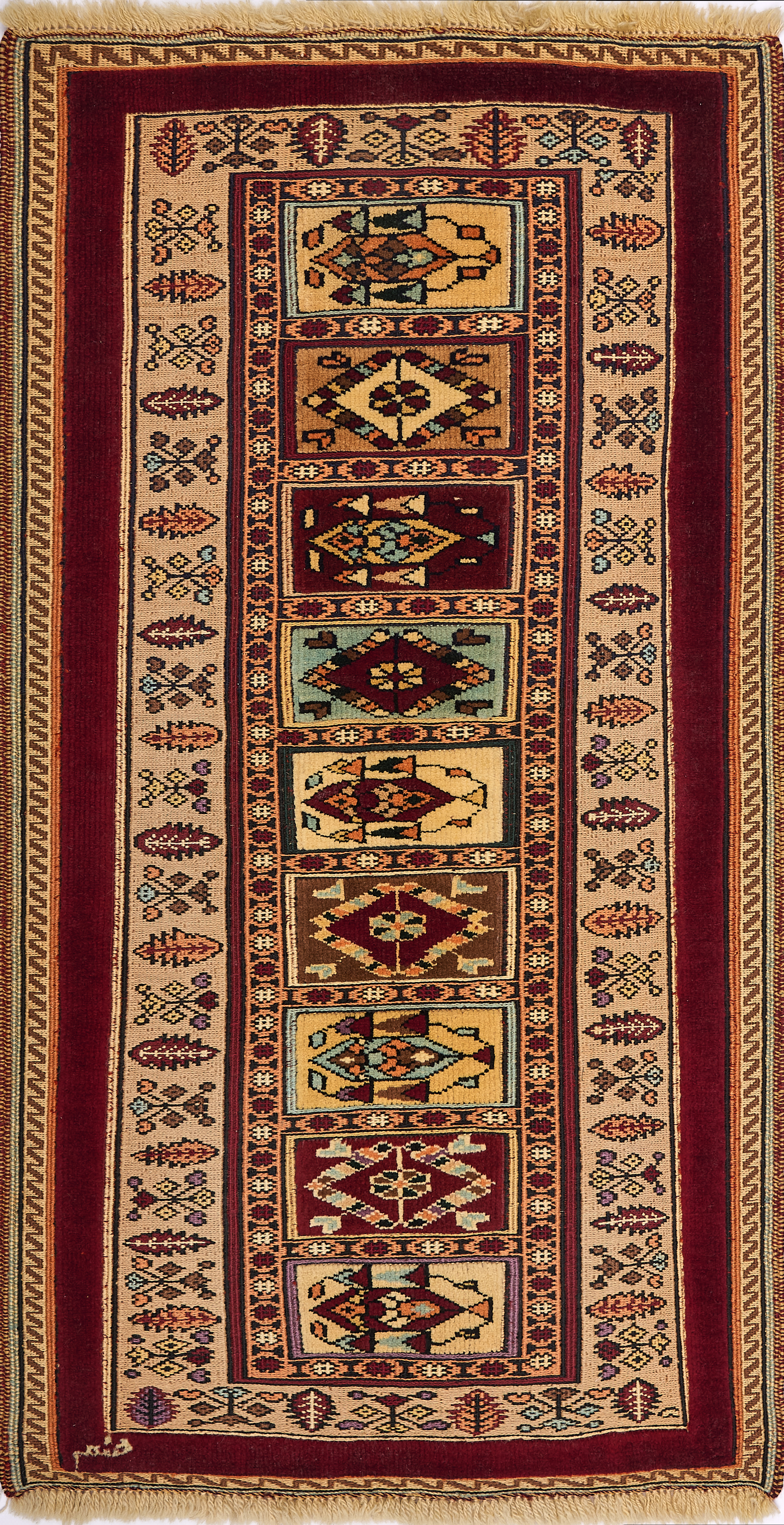 Иранский ковёр из шерсти  (12-269/129х66) 